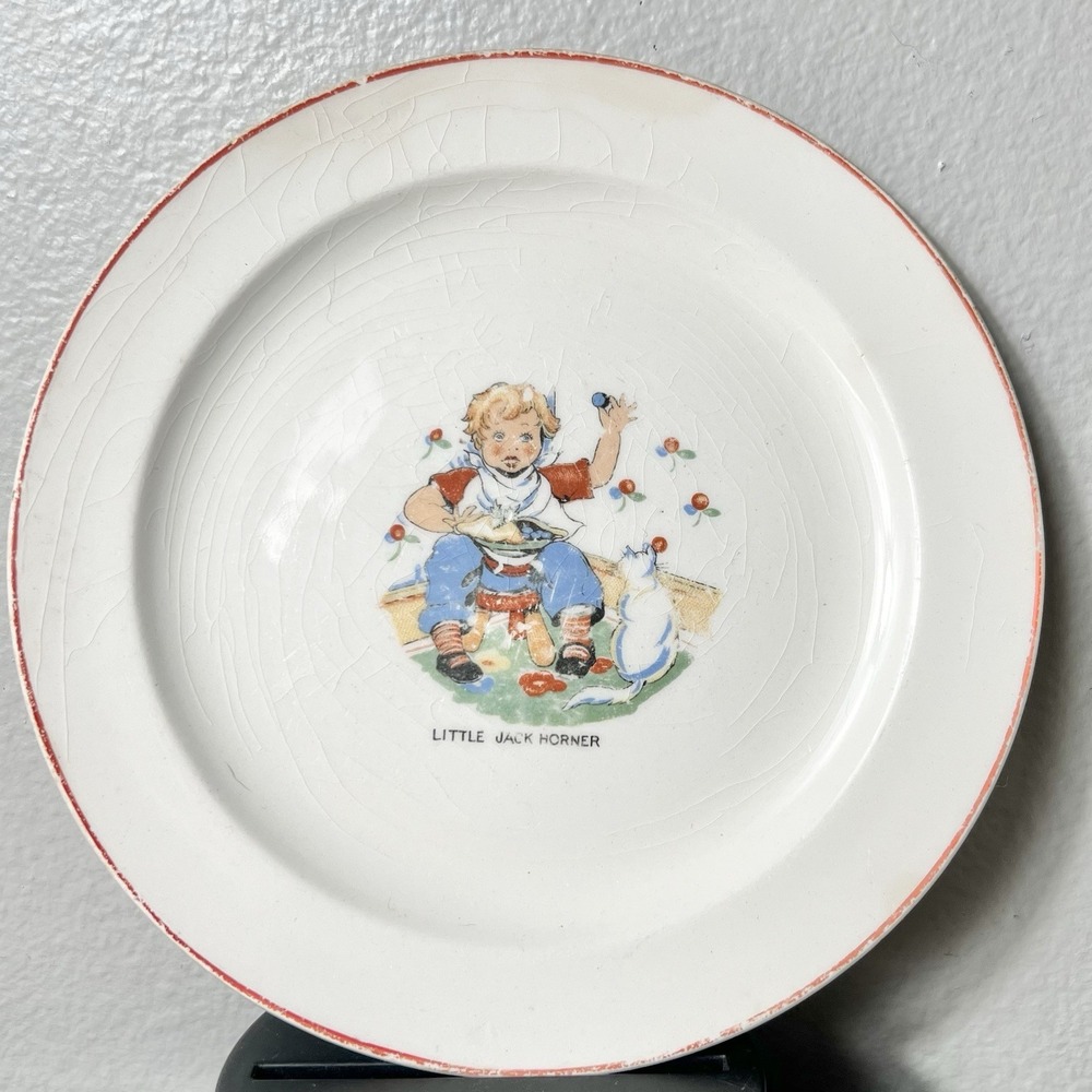 Vintage Little Jack Horner‎ Child's Plate 7.5" Nursery Rhyme Dish
